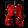Rose Bear Artificial Flower With Box and Light Rose Teddy Bear Wedding Decor Christmas Women Valentines Girlfriend Birthday Gift