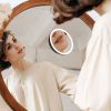 30X Magnifying Mirror With Light 3 Colors Dimmable Brightness Included Tweezer Scissor Travel Magnifying Makeup Mirror with Suction Cup 360Â° Adjustab
