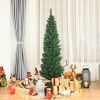 5/6/7/8/9ft PVC Artificial Slim Pencil National Christmas Tree with Metal Stand