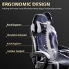 Video Game Chairs for Adults, PU Leather Gaming Chair with Footrest, 360Â°Swivel Adjustable Lumbar Pillow Gamer Chair