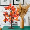 Fall Decorations for Home, Thanksgiving Decorations, 24'/2FT Lighted Fall Maple Leaves Tree with 24 LEDs for Autumn Decor