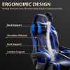 Video Game Chairs for Adults, PU Leather Gaming Chair with Footrest, 360Â°Swivel Adjustable Lumbar Pillow Gamer Chair