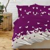 Butterfly Bedding Set for Girls, Purple Soft Lightweight Blue Duvet Cover Set, 3 Pcs