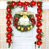 Christmas Wreath Reef For Front Door, Window or any room 24 Inch - With Bow, Bells, Red Berries