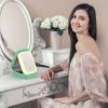 Portable Travel Makeup Bag With LED Mirror Rechargeable Beauty Mirror With 3 Color Light Dimmable Brightness Waterproof Cosmetic Bag With 4 Compartme