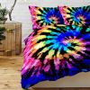 Colorful Tie Dye Duvet Cover Set, Blue Black Bed Set Girls Comforter Cover and Pillow Shams for Women Decor Bedroom