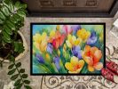 NEW Freesias in Watercolor Doormat Front Door Mat Indoor Outdoor Rugs for Entryway, Non Slip Washable Low Pile, 18H X 27W