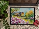 NEW Louisiana Magnolias in Watercolor Doormat Front Door Mat Indoor Outdoor Rugs for Entryway, Non Slip Washable Low Pile, 18H X 27W