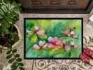NEW Virginia American Dogwood in Watercolor Doormat Front Door Mat Indoor Outdoor Rugs for Entryway, Non Slip Washable Low Pile, 18H X 27W