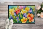 NEW Freesias in Watercolor Doormat Front Door Mat Indoor Outdoor Rugs for Entryway, Non Slip Washable Low Pile, 18H X 27W