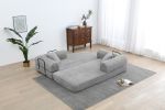 Foldable Sofa Bed, 77.9'' Folding Floor Couch, Compressed Convertable Sleeper Sofa, Memory Foam Couch with Pillow Back Support Armrest