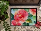 NEW Alabama Camellia in Watercolor Doormat Front Door Mat Indoor Outdoor Rugs for Entryway, Non Slip Washable Low Pile, 18H X 27W