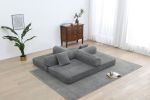 Convertible Sleeper Sofa Bed, Corduroy Folding Sofa Bed with Fixed-Shape Frame, Fold Out Floor Mattress Couch, Lazy Compression Sofa for Living Room