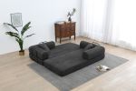 Convertible Sleeper Sofa Bed, Corduroy Folding Sofa Bed with Fixed-Shape Frame, Fold Out Floor Mattress Couch, Lazy Compression Sofa for Living Room