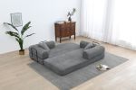 Convertible Sleeper Sofa Bed, Corduroy Folding Sofa Bed with Fixed-Shape Frame, Fold Out Floor Mattress Couch, Lazy Compression Sofa for Living Room