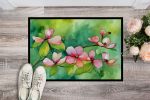 NEW Virginia American Dogwood in Watercolor Doormat Front Door Mat Indoor Outdoor Rugs for Entryway, Non Slip Washable Low Pile, 18H X 27W