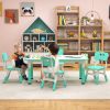 Kids Table and Chairs Set for 4 with Graffiti Desktop