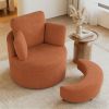 360° Swivel Accent Chair with Half Moon Storage Ottoman