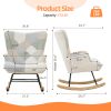 Teddy Upholstered Nursery Glider Rocking Chair - High Backrest Comfy Armchair | Versatile Accent Chair for Living Room, Bedroom, Offices